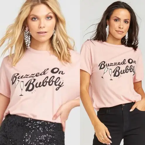 Show Me Your Mumu Buzzed On bubbly Graphic Tee Pink Cotton Size Small