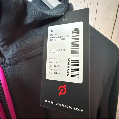 Peloton Athletic Sporty Dream Blend Half Zip Sweater with Pink Accents Sz XL NWT