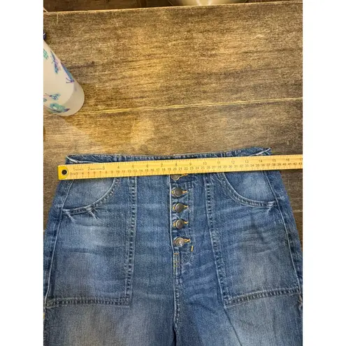 Veronica Beard Crosbie High Waist Crop Wide Leg Jeans in Juno Blue Size 28/6