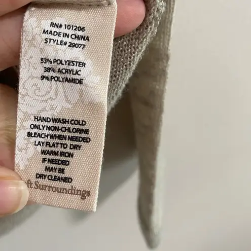 Soft Surroundings Beige Valentina Sweater with Zipper Size Small