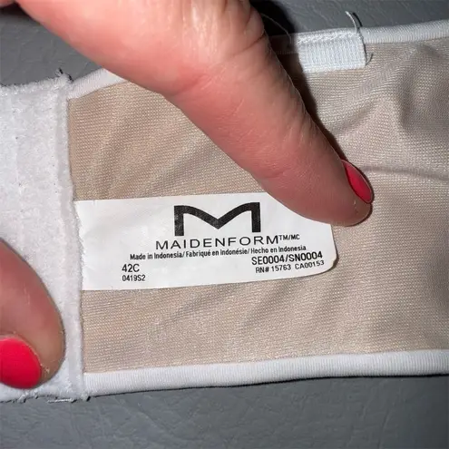 Maidenform Women's Strapless Full Coverage Bra White Size 42C