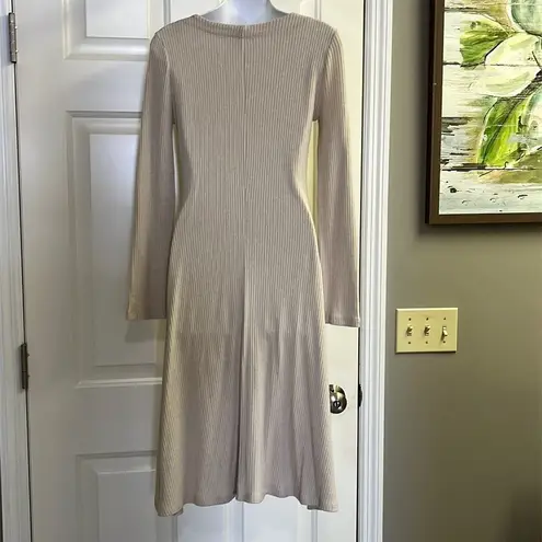 Double Zero  Cream Faux Button Pullover Swing MIDI-  Medium