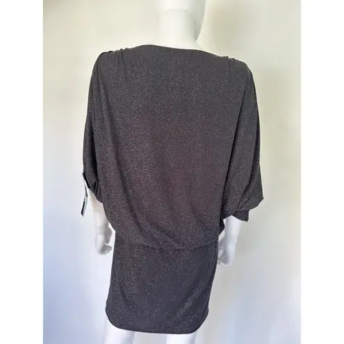 Betsy and Adam Cocktail Dress Size 10 Modest Cut 3/4 Sleeves Boat Neck Rhinestones