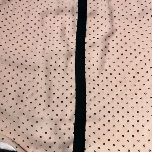 Elle Sleeveless Pink Black Bow Neck Polka Dot Girly Chic Tank Top Size XL