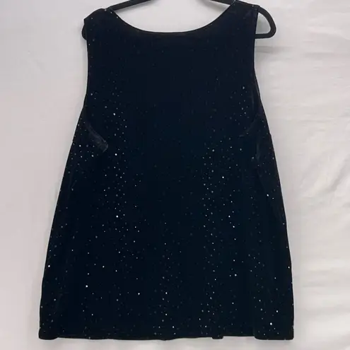 Susan Graver Womens Velvet Blouse Size 2X Sparkling Accent Evening Party Luxury Black