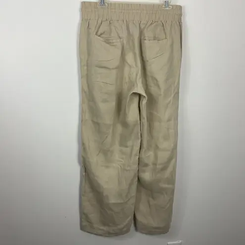 Quince 100% European Linen Wide Leg Pants, Drawstring Waist, Relaxed Fit, Size L