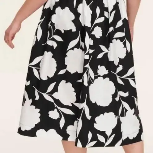 Kate Spade New York x Target Women 1X Classic Rose Volume Midi Skirt Black NWOT
