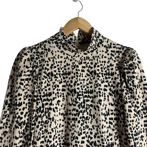 La Vie Rebecca Taylor White Black Dot Print High Neck A