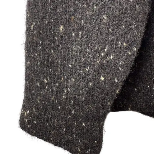 Vintage Foxglove Ireland Wool Tweed Cardigan Jacket Charcoal Flecked Cottagecore Black Size M