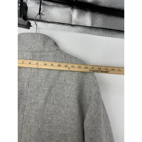 J.Crew Italian Stadium Cloth Coat Gray Nello Gori Wool Zip Funnel Neck 12/14