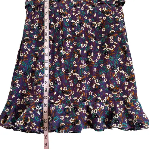 Band of the Free Coraline Purple & Ivory Floral Print Mini Dress Size Medium