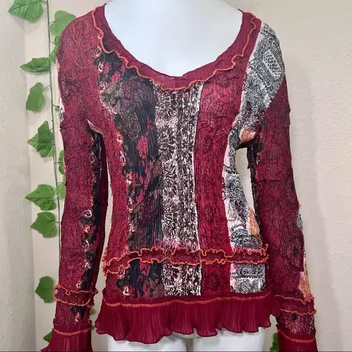 Alberto Makali Multi-print Floral Ruffle Blouse