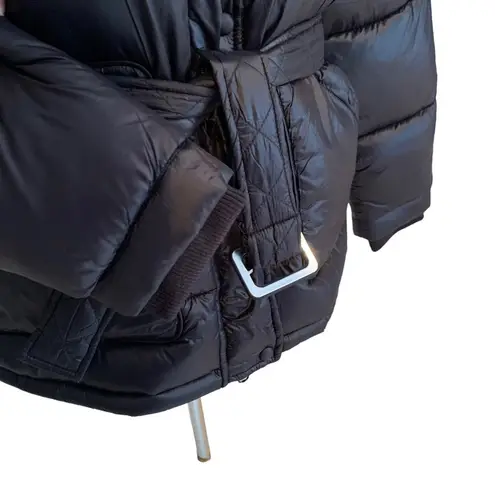 Toboggan Canada Mia Puffer Belted Coat with Removable Hood Black Size XL NWT