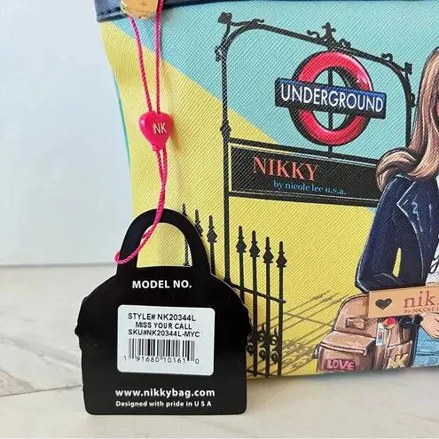 Nicole Lee Nikky By Cosmetic Pouch Bag Miss Your Call Teal