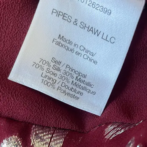 Veronica Beard Leighton Metallic Leopard One Shoulder Ruffle Midi Dress Size 4