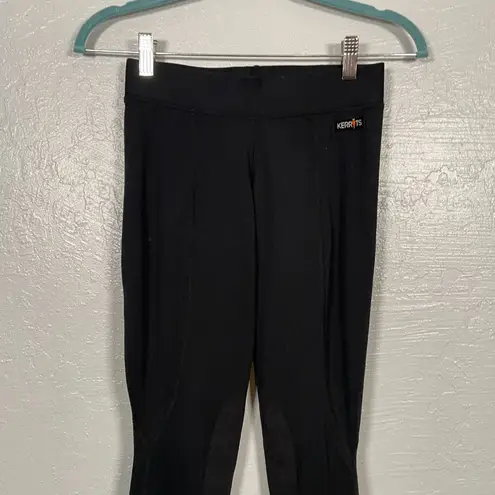 Kerrits Women S Black Equestrian Riding Pants Ultrasuede Patches Leggings