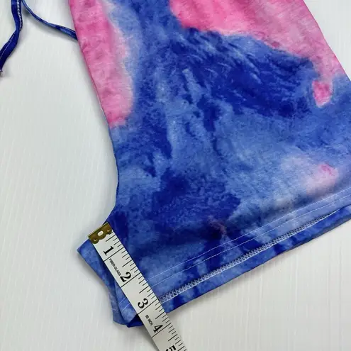 Pink Blue Tie Dye Romper Strapless Beach Shorts Size Large Lightweight