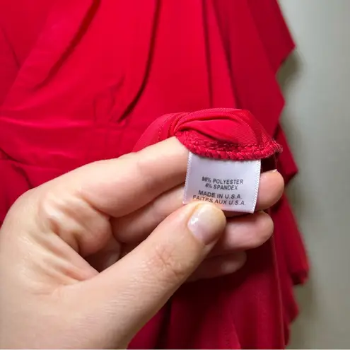 MISA Los Angeles Red Bodysuit women’s small holiday fall classic ruffle girly