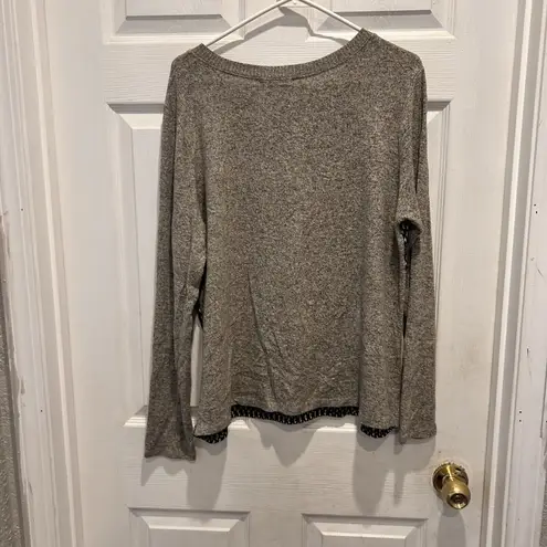 Le lis ‎ Top Womens Medium Long Sleeve Multicolor Diamond Pattern Mixed Fabric - Image 4