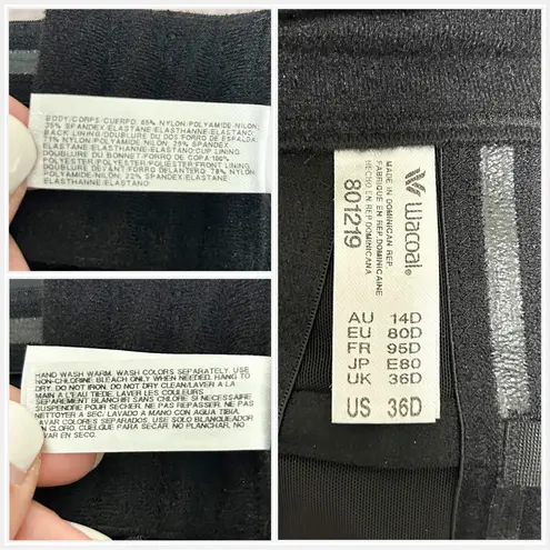 Wacoal Black Reshape Strapless Shaping Underwire Padded Bodybriefer 36D 36 D NWT