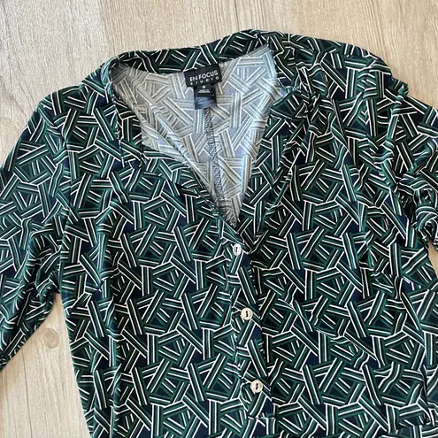 Enfocus Studio Womens En Focus Studio Green Printed Mini Dress - 6