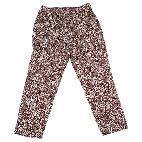 Boden USA Boden Pull On Paisley Ankle Length Straight Cut Trouser