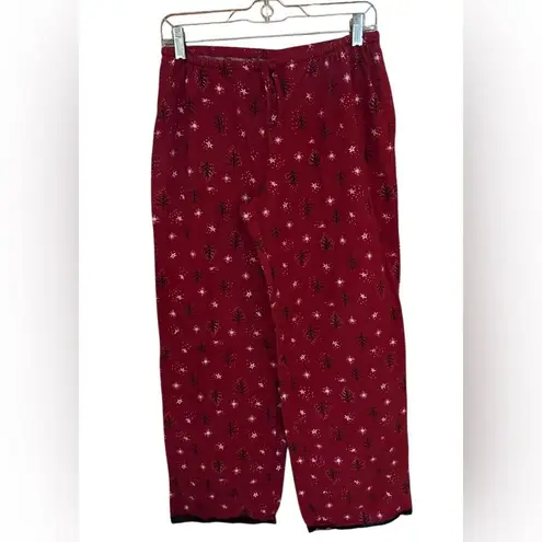 Ellen Tracy Pajama Set Womens Tree Star Red Black Christmas. Womens Size Small.