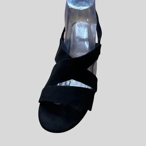 dexflex comfort Velvet Cross-Strap Elegant Fashion Block Heel Sandals 9.5