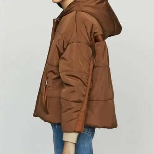 Maje Gueli Caramel Hooded Puffer Jacket Quilted Coat