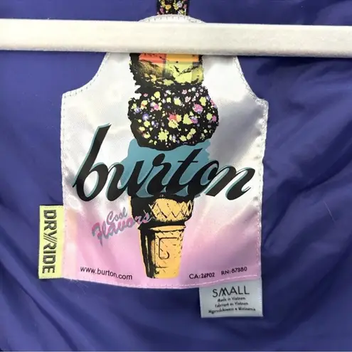 Burton Dry Ride Purple Fur Trim Snowboard Puffer Vest Size Small