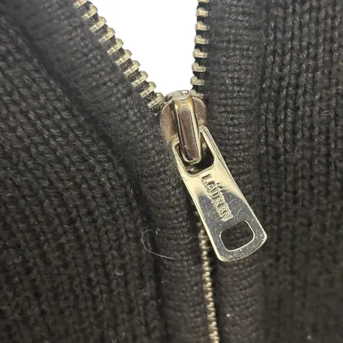 LRL Lauren Jeans Co Ralph Lauren Black 1/4 Zip Pullover Sweater Womens Large