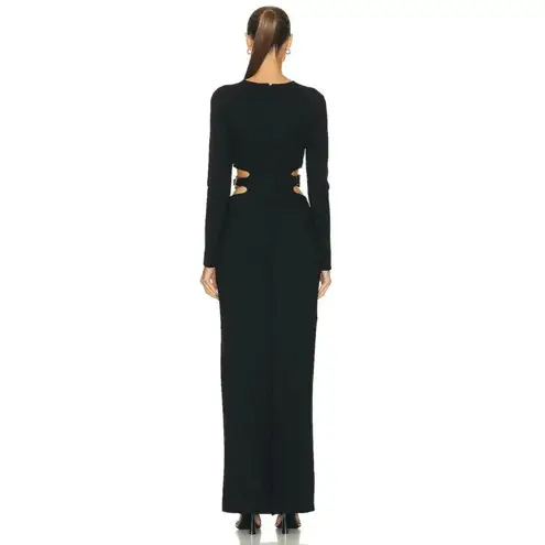 STAUD Chantal Cut out Side Dress in Black Small New Womens Long Buckle Maxi Gown