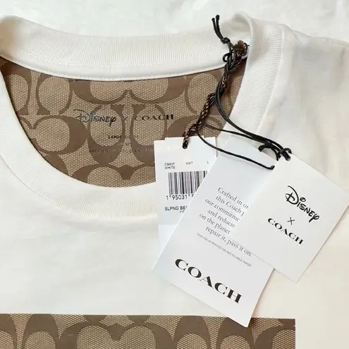 Coach NWT Disney X‎  Signature Sleeping Beauty T Shirt off white size L