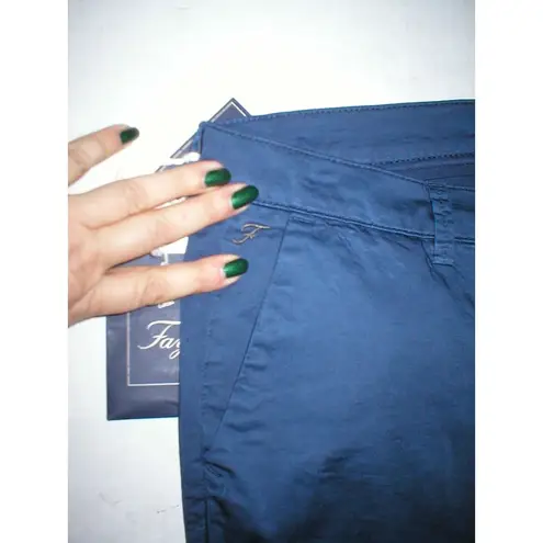 New NWT Womens 34 Dark Blue Fay Designer Pants Italy Satin Cotton Work Office