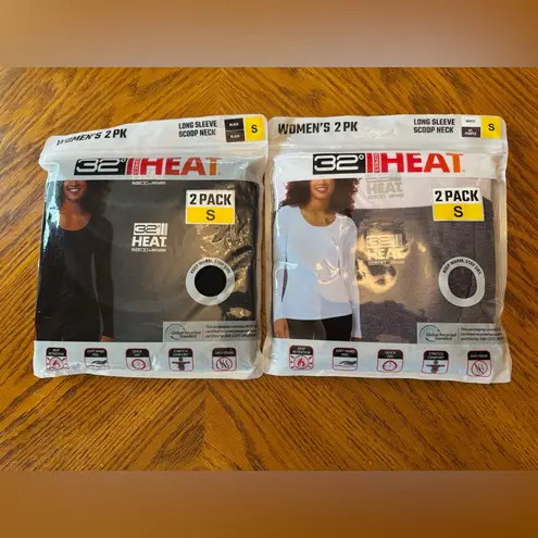 32 Degrees Heat Set of 4/ 2 packs long sleeve scoop neck