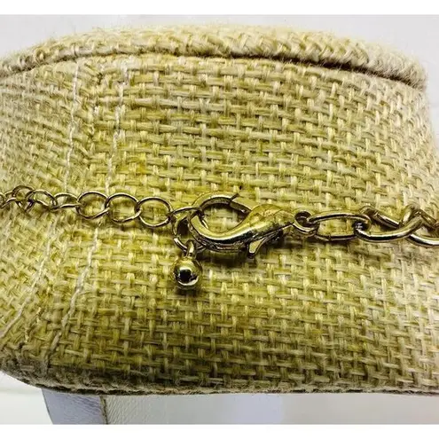 Hammered Like Flat Stones Gold Tone 16" Adjustable Necklace Statement Piece