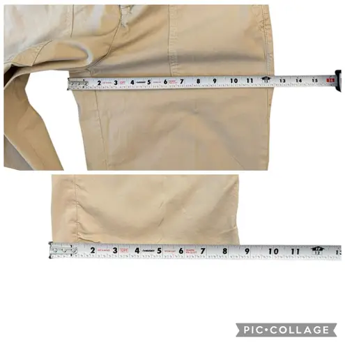 Frank & Eileen Blackstone High Rise Cropped Trouser Utility Pants Khaki Beige 12