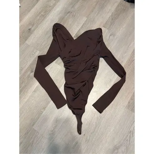 GOLDSIGN THE FONTEYN BODYSUIT CHOCOLATE BROWN SZ LARGE