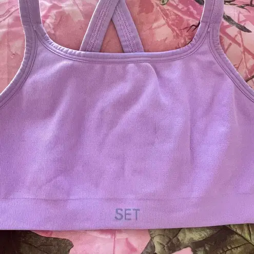 Set Active sports bra cross back lilac purple