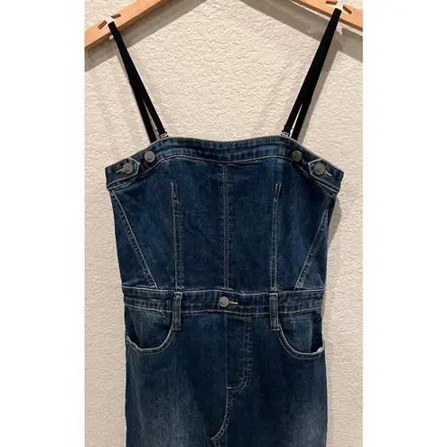 Wash Lab Retro Denim Corset Dress Size Small Blue