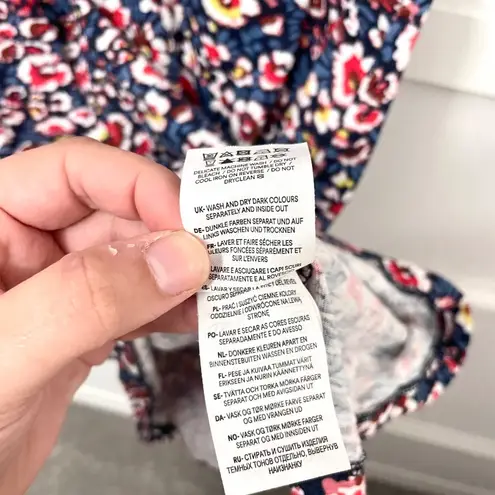 Boden USA Boden V-Neck Jersey Mini Dress In French Navy Eden Bloom Size 10R