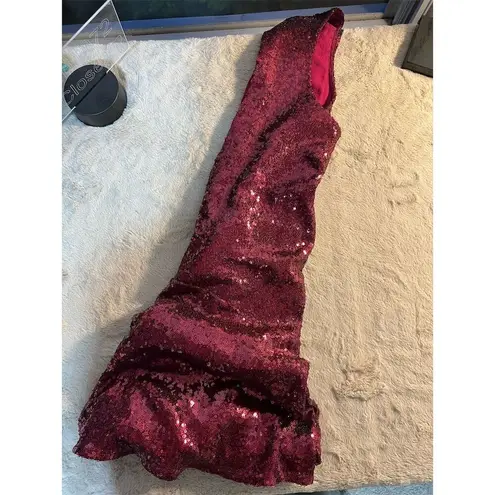 Free People  Women's Ruby Red Sequin Mini Dress Standard Size S Party Cocktail