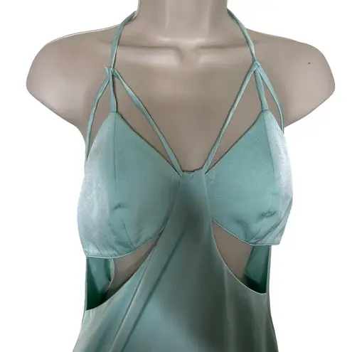 Samantha Sipos Tiffany mint blue Butterfly Slip Dress sz S