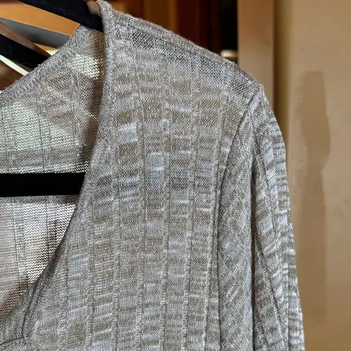 easel Ribbed Lace Trim Beige Knit Mini Dress Size Large