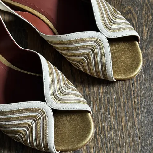 Loro Piana Calella Bicolor Leather Flat Sandals size women’s 8