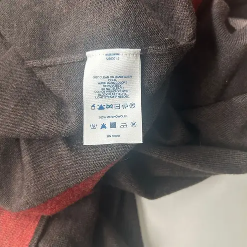 Land’s End Women’s Sweater Dress 100% Merino Wool Cowl Neck Size M Dark Brown Size M