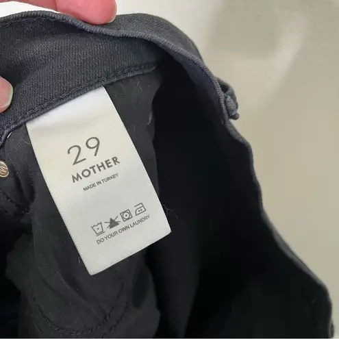 Mother The Insider Crop Two Step Fray Black Jeans in Not Guilty Womens Size 29