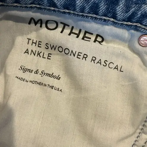 MOTHER Denim Jeans The Swooner Rascal Ankle - Signs & Symbols Size 26