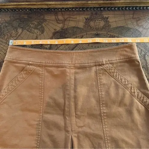 ALC Frank ALC Womens size 8 Brown Mini Dane A Line Skirt Back Zip Oversized Pockets Cotton