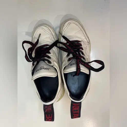 Zadig & Voltaire Women’s Blaze Stylish White Leather Sneakers Size 7.5 (38)